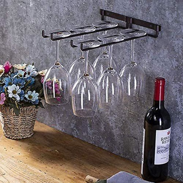 Set med 2 glashållare hängande glashållare för vinglas, ölglas - 30 cm (endast vinställ)