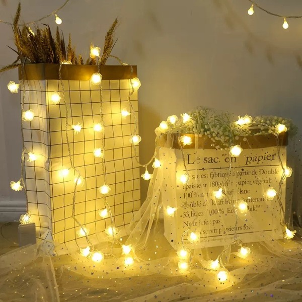 40 st LED julslingor, 6 m ljusslinga gardin kottar, utomhus inomhus julbelysning, juldekoration atmosfär ljus