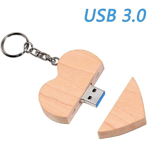 64gb trä USB -minne med lasergraverad Mr & Mrs Design - 64gb hjärtformad trä USB Pen Drive Pendrive med box för bröllop
