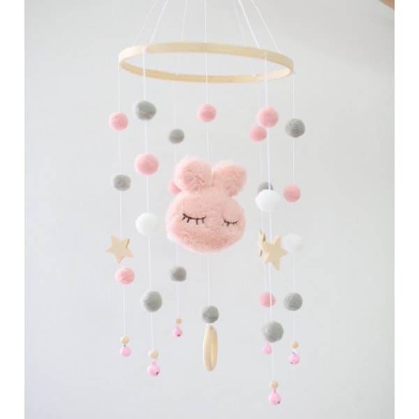 Söt sängklocka med filtboll hängande dekoration spjälsäng nyfödda barnrumsdekoration