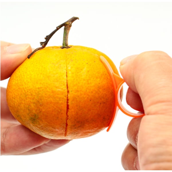100 st Apelsinskalare Verktyg Citrusskalare Plast Enkel frukt- och grönsaksskärare Citronskalare