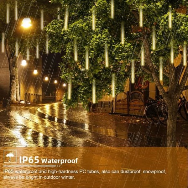 30 cm Meteor Shower LED-slingor, 8st vattentäta julbelysning, festlig dekoration (varm vit)