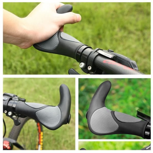 Ergonomiska MTB Mountain Bike Cyclist Styre Grips - SDLOGAL - Anti-Slip Lock - Svart