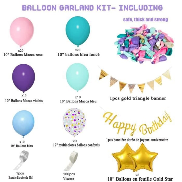 Latexballonger 86 st rosa lila dekorationssats för flicka barn, kransar latex och folieballonger