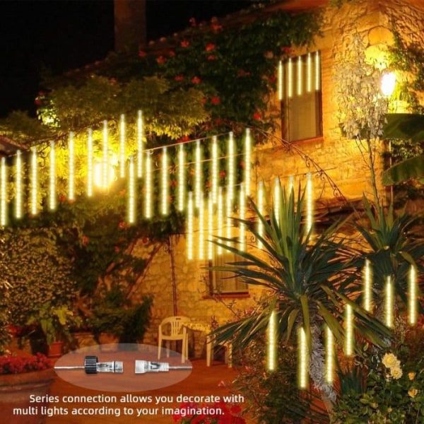 30 cm Meteor Shower LED-slingor, 8st vattentäta julbelysning, festlig dekoration (varm vit)