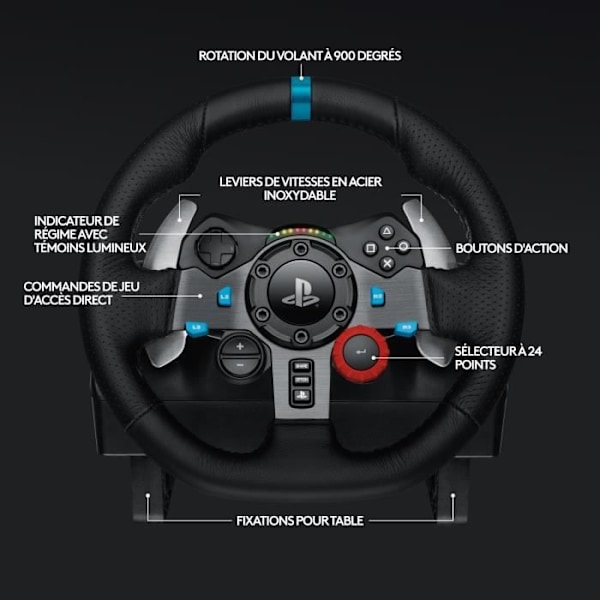 G29 racerhjul og pedaler - Logitech G - Kompatibel PS5, PS4 og pc
