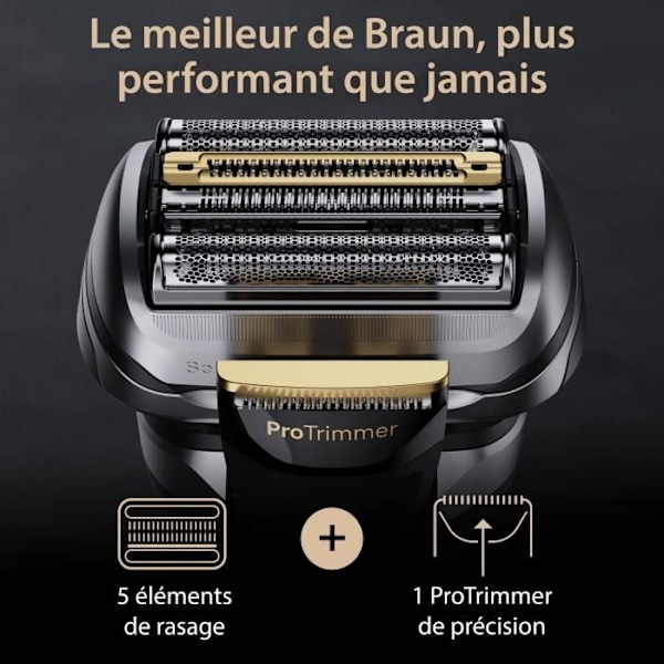 BRAUN elektrisk rakapparat - Series 9 PRO+ 9515s - 5 rakelement, integrerad precisionstrimmer, laddningsbas, vattentät
