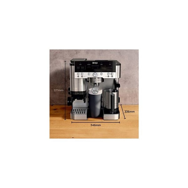Kaffemaskine - NINJA - ES601EU Luxe Premier - 1650 W - 2 liter - Rustfrit stål Svart och rostfritt stål
