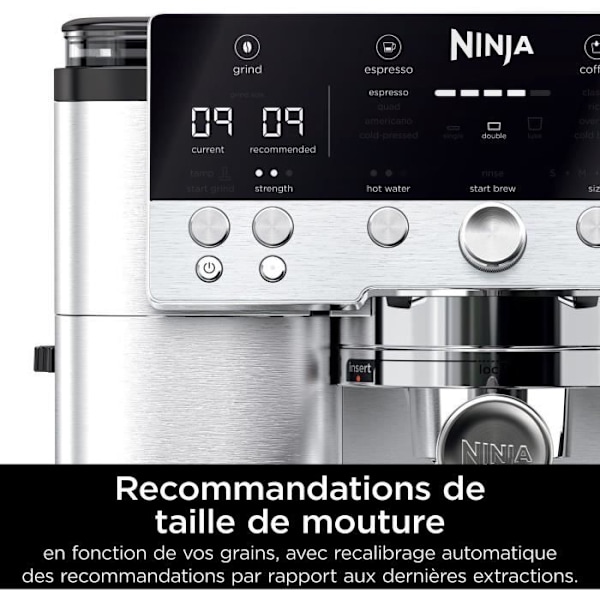 Kaffemaskine - NINJA - ES601EU Luxe Premier - 1650 W - 2 liter - Rustfrit stål Svart och rostfritt stål