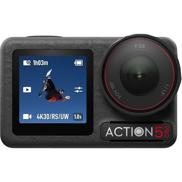Osmo Action 5 Standard Combo - DJI - CMOS 1/1,3" - Kosketusnäyttö - UHD 4K120, 2.7K120, 1080p240 - 12 Mpx - Bluetooth 5.0 - Wifi musta