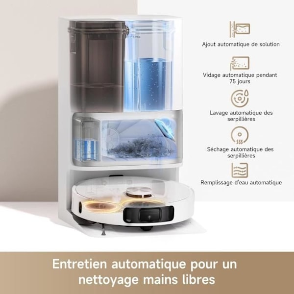 Robotstøvsuger - DREAME L10s Ultra Gen 2 - 10000 Pa - 300 ml - Hvid Vit