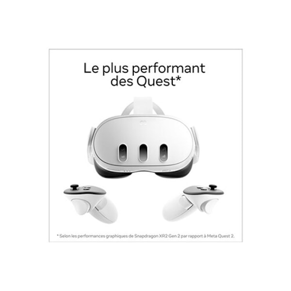 META QUEST Quest 3 512 GB Virtual Reality Headset - Hvid - Trådløs - CLPL - 6 timer Vit