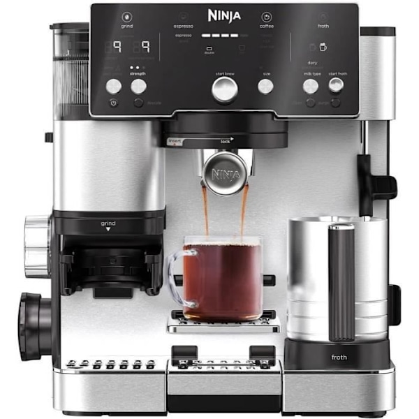 Maskine til kaffe 2-i-1 - NINJA LUXE™ - Café Essential Series - ES501EU - 1650 W - 9/11 bar - 250 g - Sort / Rustfrit stål