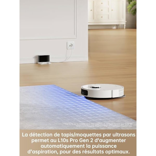L10s Pro Gen 2 kæledyrshårmopperobotstøvsuger, 7.000 Pa, automatiske mopper, der løfter hvid Vit