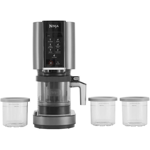 NINJA - Creami NC300EU jäätökeitin - 6 ohjelmaa - Tilavuus 473ml - Jopa 1,4L jäätä - 3 kulhoa mukana Svart