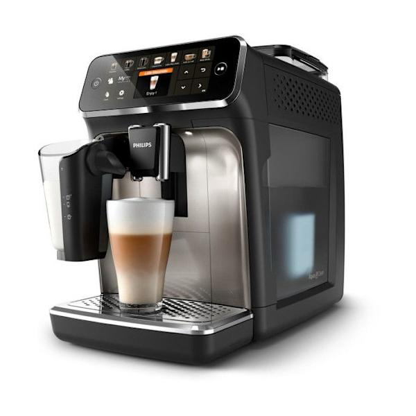 Philips Automaatinen espresseekone sarja 5400, LatteGo-maitosysteemi, kosketusnäyttö, musta (EP5447/90) Svart
