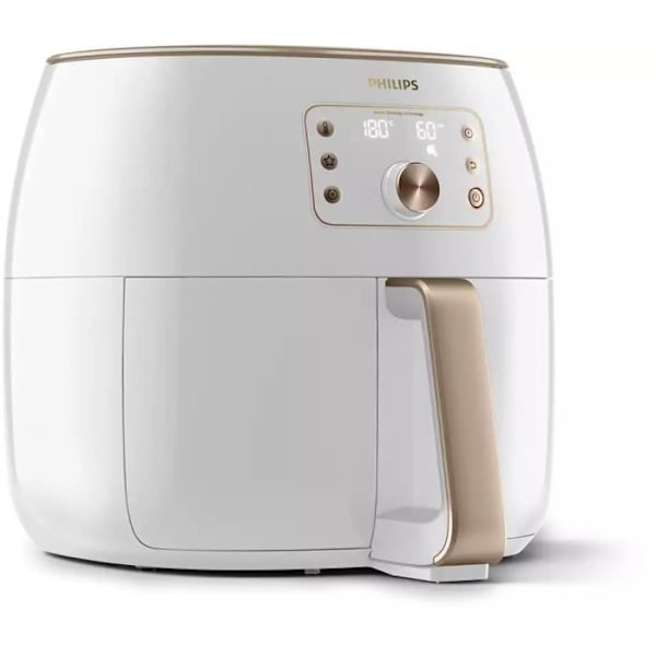 Philips AirFryer XXL Premium, 1,4 kg, 6 portioner, LCD-skærm, fedtreduceringsteknologi, hvid (HD9870/20)