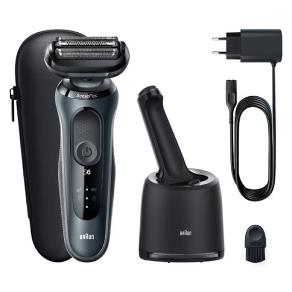 Braun Series 6 elektrisk rakapparat - Med Smart Care Center - Grå - Tvättbart huvud - Li-Ion-batteri - Våt & torr N/A