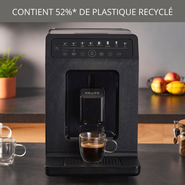 Evidence Eco Design, Kaffemaskine med hele bønner, 8 drikkevarer, Berøringsskærm Svart