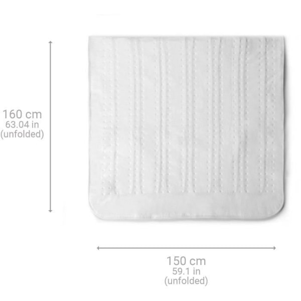 Surmatras varme – Varmemadras 2 personer – medisana HU 676 – vaskbar – 4 temperaturindstillinger – automatisk sluk – 150x160cm hvid