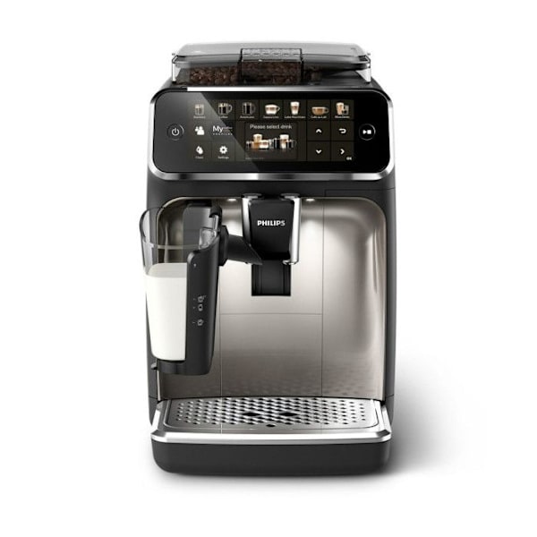 Philips Automaatinen espresseekone sarja 5400, LatteGo-maitosysteemi, kosketusnäyttö, musta (EP5447/90) Svart
