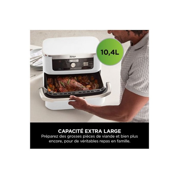 Fritös utan olja Ninja FlexDrawer AF500EUWH Vit Vit