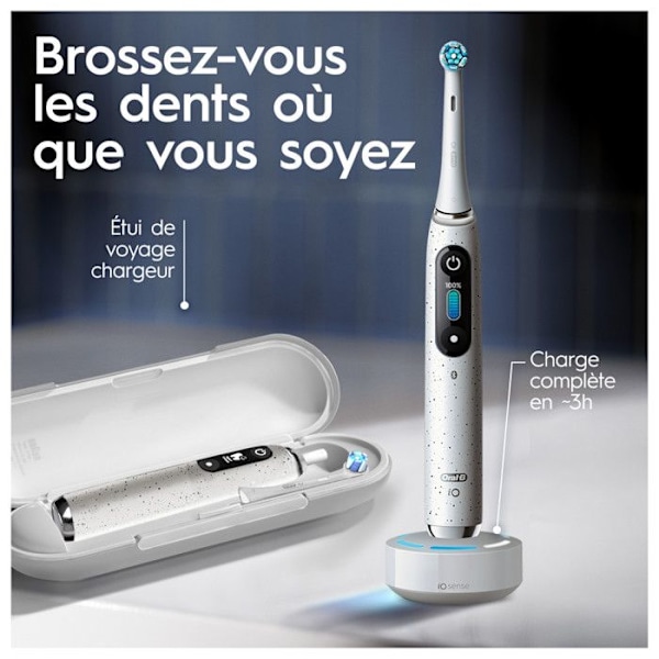 Oral-B Genopladelig elektrisk tandbørste iO 10 hvid, 1 hoved, 1 genopladeligt rejsetui, 1 iO Sense oplader Vit