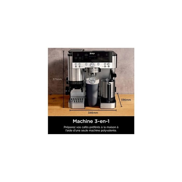 Kaffemaskine - NINJA - ES601EU Luxe Premier - 1650 W - 2 liter - Rustfrit stål Svart och rostfritt stål