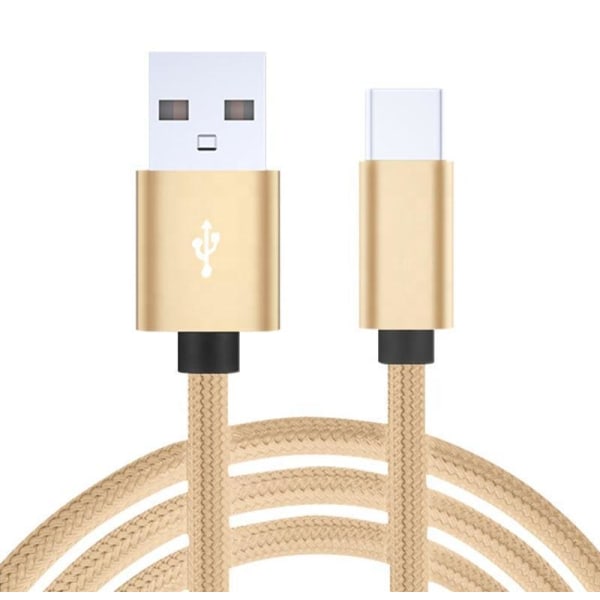 3m Snabbladdning USB-C nylon kabel Svart