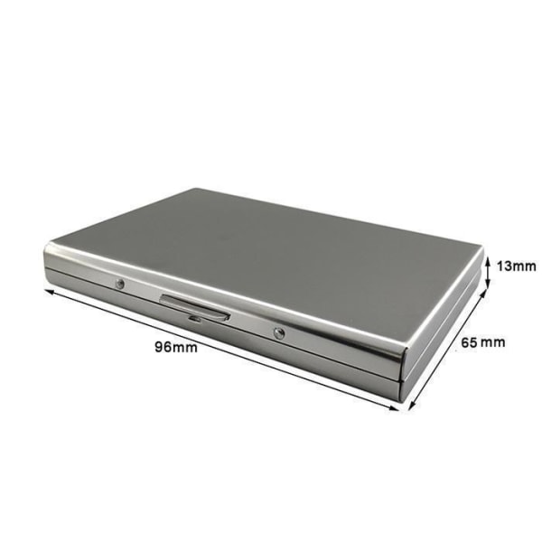 Korthållare-Rostfri med fack - Skyddar RFID - plånbokmetall Silver
