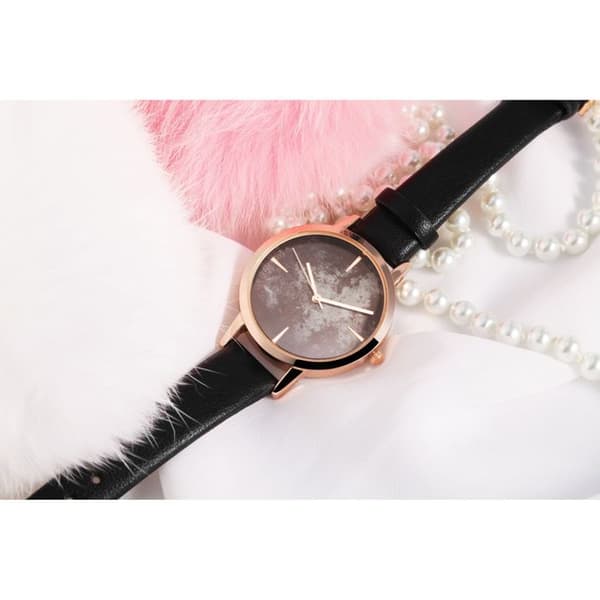 Ur - EXCELLANC - EX0171 - 35 mm - Quartz Japan PC21 - Sort simili læderrem Mörkgrå