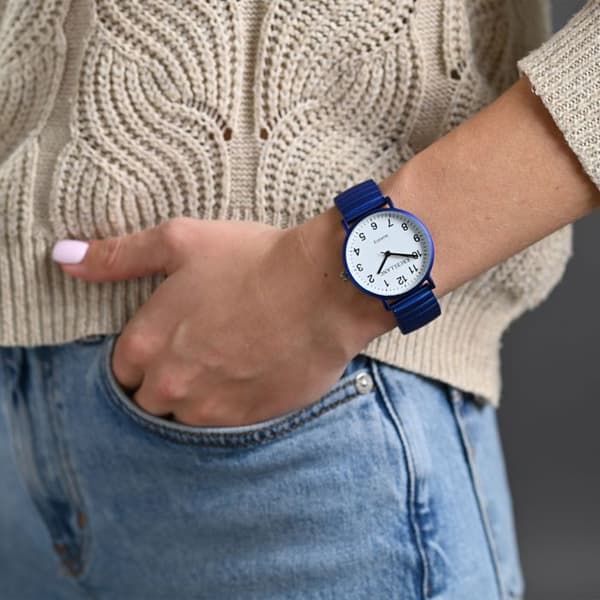 Ur - EXCELLANC - Excellanc Kvinde Blå Metal Slank - Kasse 36 mm - Blå elastisk rem - Quartz PC21 Blå