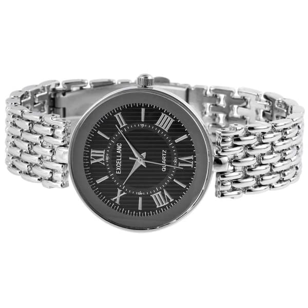 Dameur - EXCELLANC - EX0489 - Sølv - Sort urskive - 38 mm kasse Silver