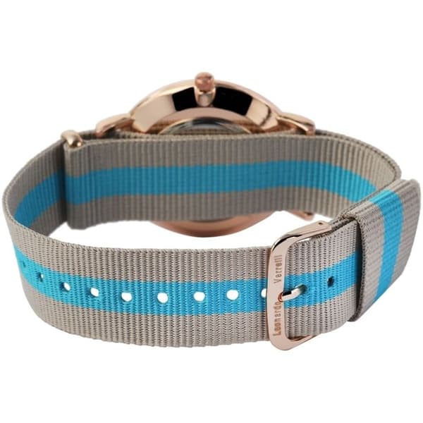 Ur - LEONARDO VERRELLI - Leonardo Verrelli - 40 mm - Grå tekstilarmbånd - Mineralglas Ljusgrått