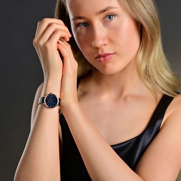 Ur - RAPTOR - Dalida - Kvinde - Sort rustfrit stål - Perlemorsskive 29 mm Svart
