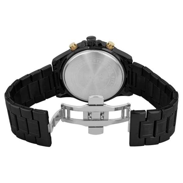Armbåndsur - Pierrini - 46 mm - Chronograf - Sort rustfrit stålarmbånd Svart