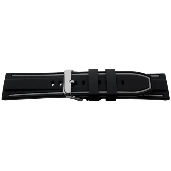 Urrem - MY-MONTRE - 22mm - Bicolor silikone - Poleret stålspænde - Profilerede huller Grå