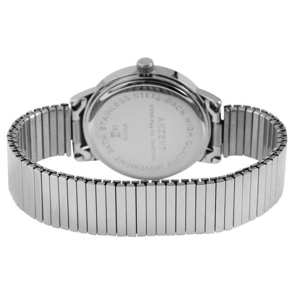 Klocka - AKZENT - AK1695 - Silverfärgad metallkapsel - Grön urtavla - Justerbart stålarmband Silver