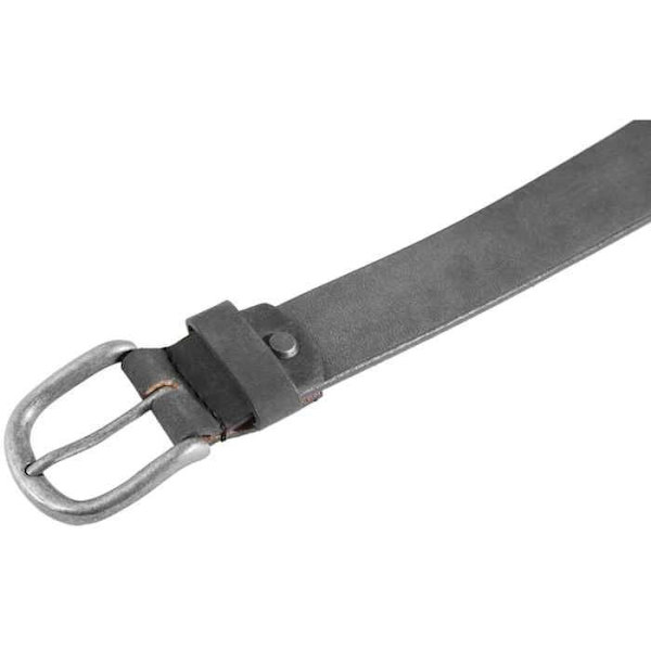 Bälte - LEONARDO VERRELLI - LV0139 - Äkta läder - Mörkgrå - Bredd 3,4 cm Grå 115 cm