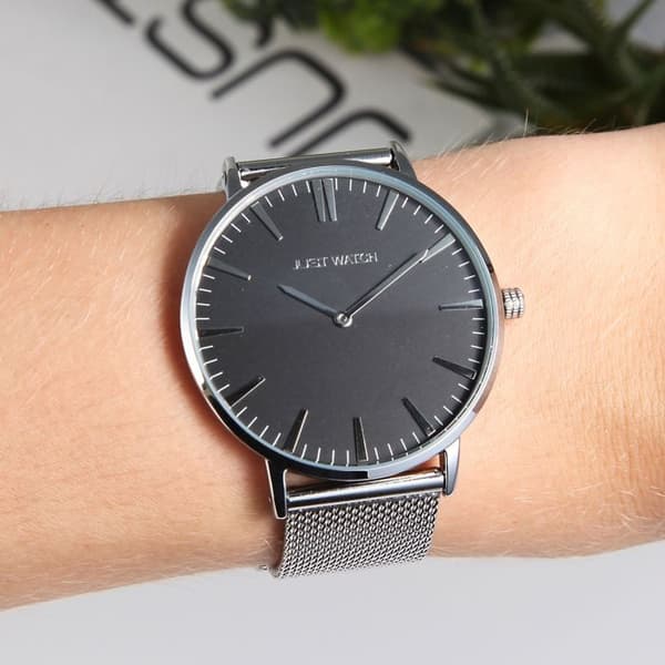 Ur - Alice - Sølvfarvet rustfrit stål - Sort urskive 41 mm - Miyota GL20 bevægelse Silver