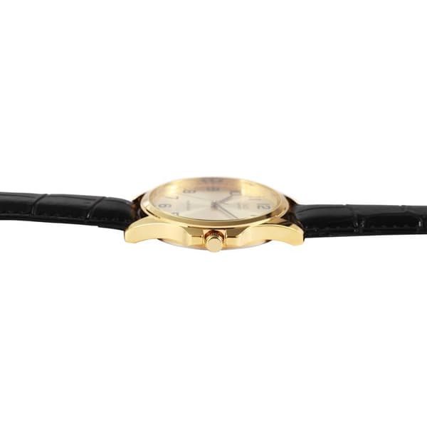 Ur - Q&Q - Model Q&Q - 39 mm - Guldhus - Sort kunstlæderrem Svart