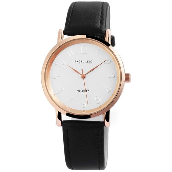 Ur - EXCELLANC - EX0292 - Kasse 36 mm - Blå imiteret læderrem - Quartz bevægelse PC21 Blå