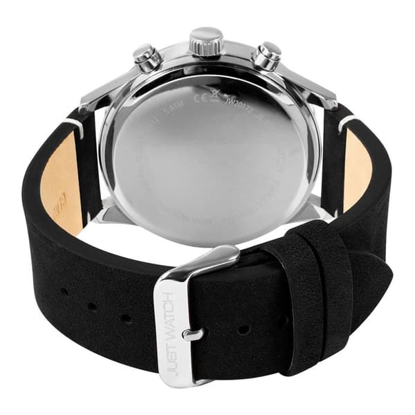 Ur - Evander - Kronograf - Sort urskive - Læderrem 24 mm Svart