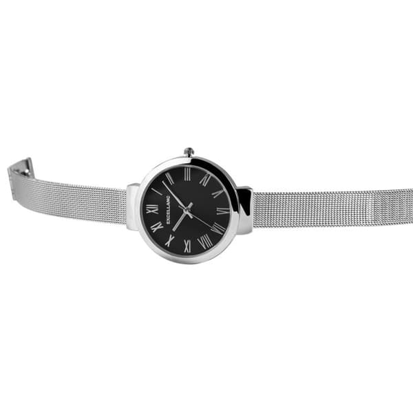Dameur - EXCELLANC - Excellanc 34 mm - Sort urskive - Milanaise armbånd i rustfrit stål - Quartz bevægelse Japan PC21 Silver