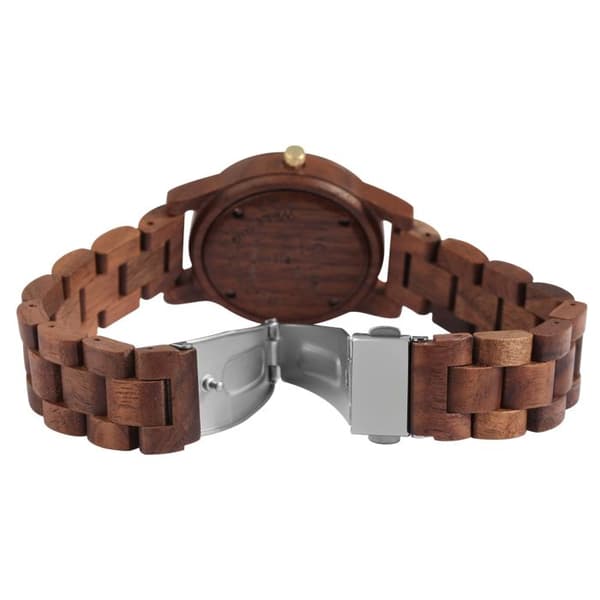 Klocka - EXCELLANC - Excellanc - Kapsel av valnöt - 38 mm - Kvartsrörelse brun