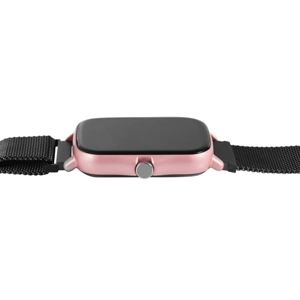 Smartwatch - TIMETECH - Rektangulær 36 mm - Sort milanæse stålarmbånd - Vandafvisende Svart