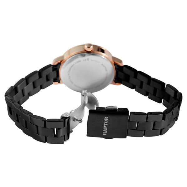 Ur - RAPTOR - Dalida - Kvinde - Sort rustfrit stål - Perlemorsskive 29 mm Svart