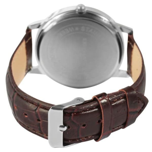 Ur - EXCELLANC - Excellanc - 40 mm - blå urskive - brun kunstlæderrem brun