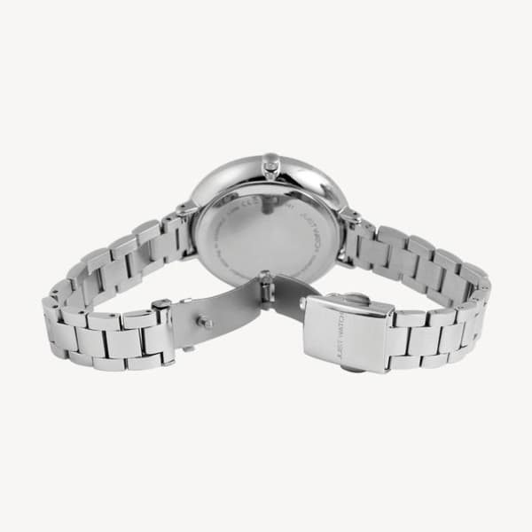 Dameur - Lyla - Sølv - Sort urskive - Stålarmbånd 38 mm Silver