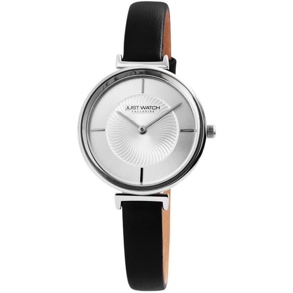 Dameur - Sophia - Rustfrit stål 32 mm - Sort læderrem - Vandtæthed 3 ATM Silver